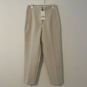 Zara khaki business casual trousers size L new with tags